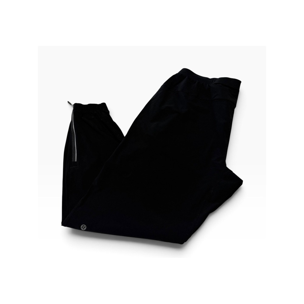 Lululemon Surge Jogger Mens Large Black Running Pants Ankle Zip Reflective Trim
